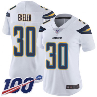 Los Angeles Chargers NFL Football Austin Ekeler White Jersey Women Limited  #30 Road 100th Season Vapor Untouchable->los angeles chargers->NFL Jersey